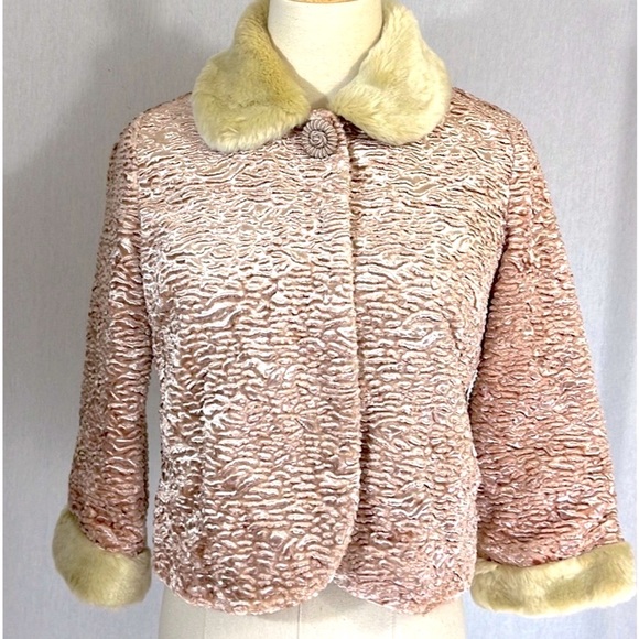 Anthropologie Jackets & Blazers - Anthropologie Odille faux fur Persian and faux mink cropped jacket 3/4 sleeve